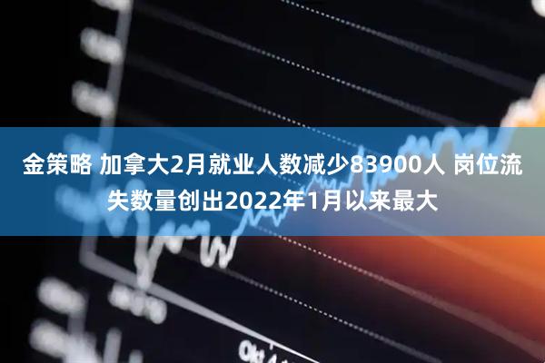 金策略 加拿大2月就业人数减少83900人 岗位流失数量创出2022年1月以来最大