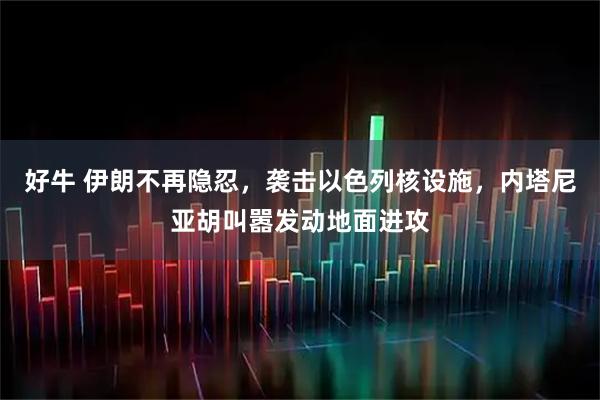 好牛 伊朗不再隐忍，袭击以色列核设施，内塔尼亚胡叫嚣发动地面进攻