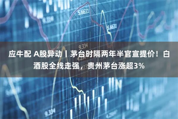 应牛配 A股异动丨茅台时隔两年半官宣提价！白酒股全线走强，贵州茅台涨超3%