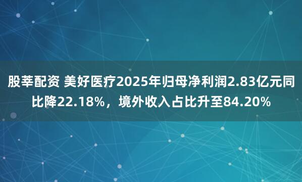 股莘配资 美好医疗2025年归母净利润2.83亿元同比降22.18%，境外收入占比升至84.20%