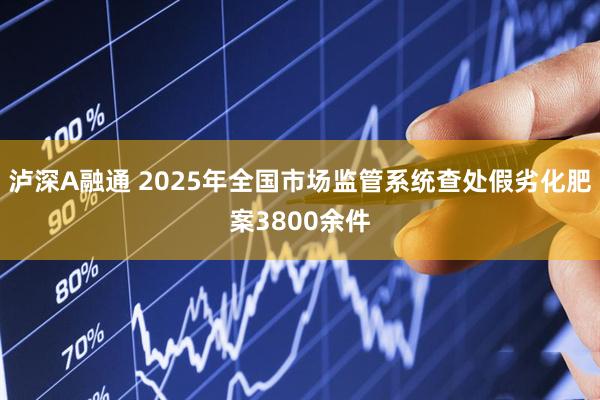 泸深A融通 2025年全国市场监管系统查处假劣化肥案3800余件